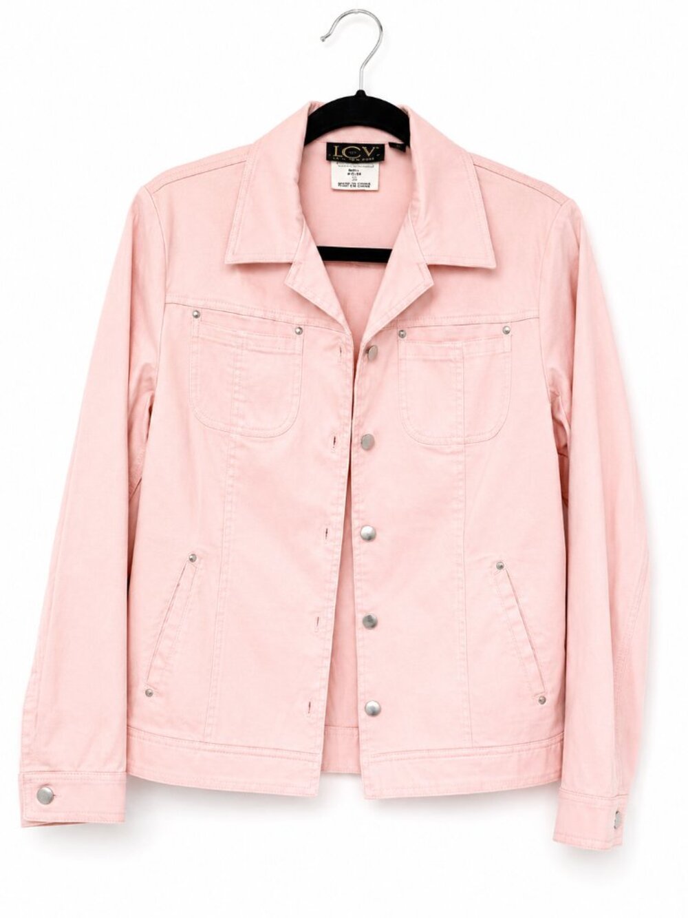 I.C.Y by Texport Cotton Spandex Stretch Jacket – Lightweight Button Front - 10